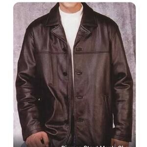 Rochester Big And tall Coat Leather Vintage Car Coat Brown xl Tall